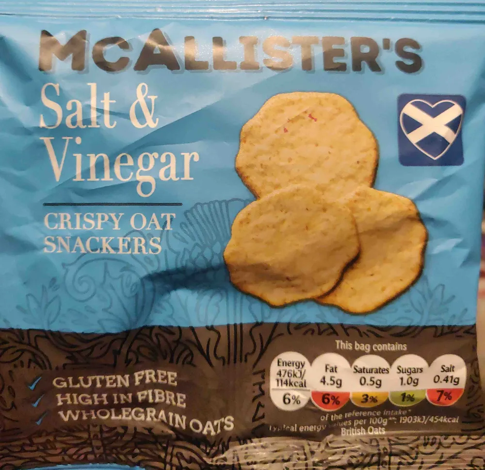 McAllister's Salt & Vinegar Crispy Oat Snackers