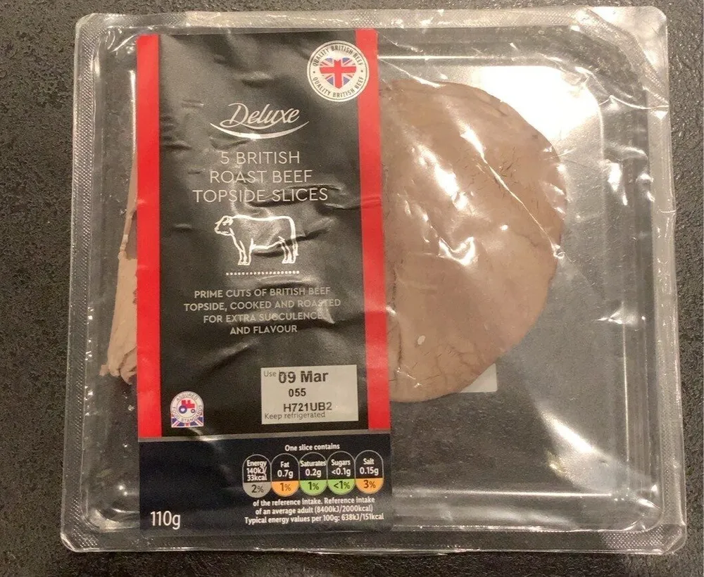 5 Roast Beef topside slices