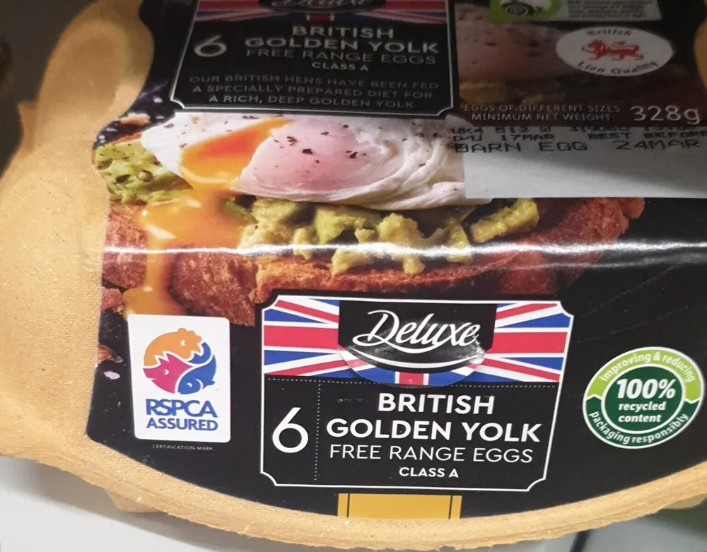 BRITISH GOLDEN YOLK FREE RANGE EGGS