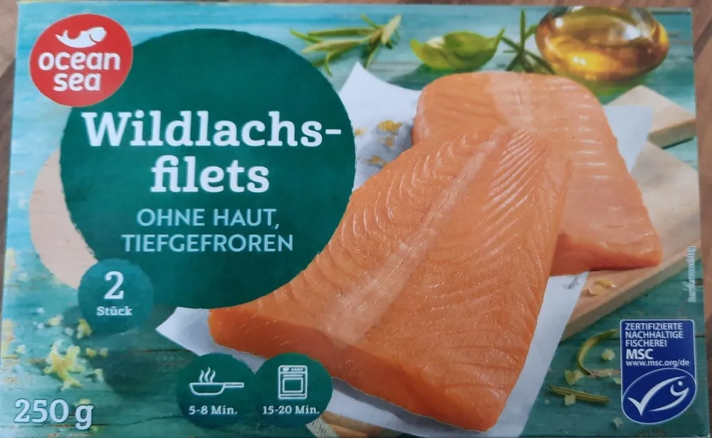 Wildlachsfilets ohne Haut, Tiefgefroren