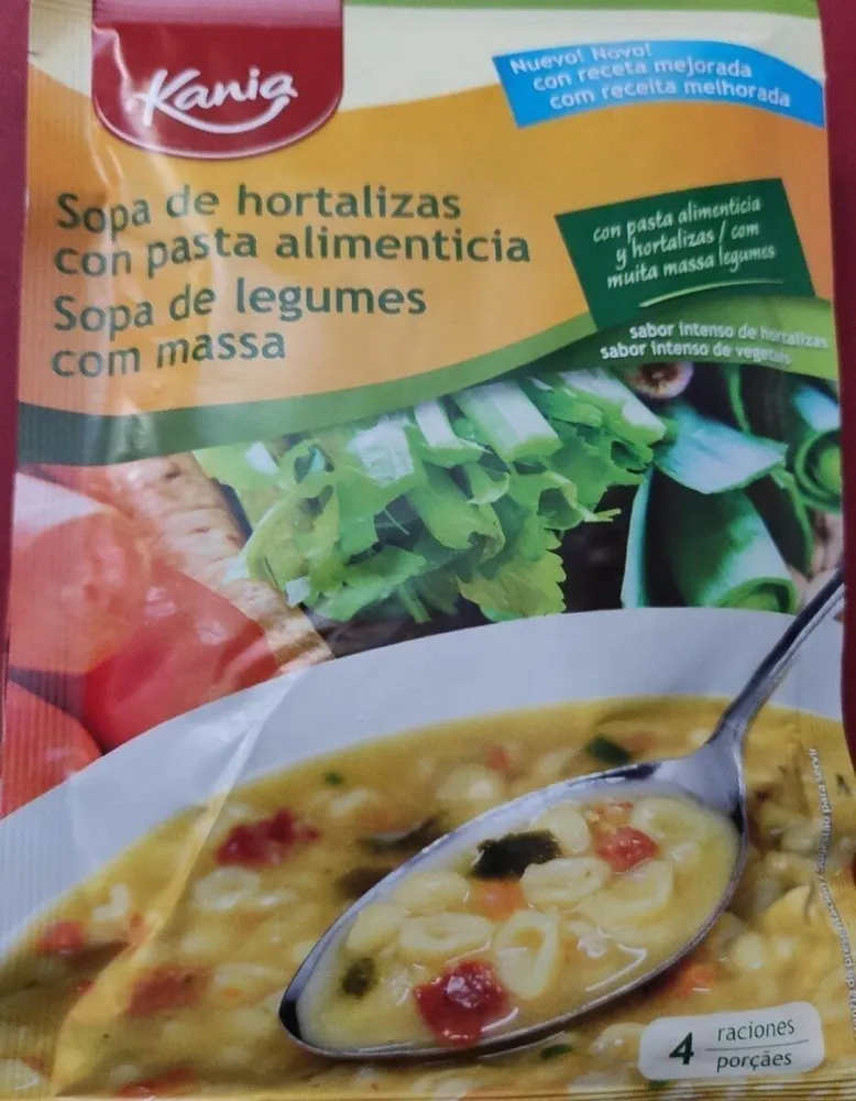 Sopa de hortalizas con pasta alimenticia