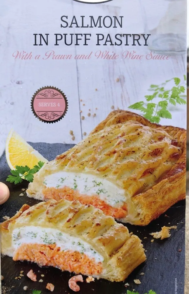Salmon Wellington with a creamy dill & cheese sauce