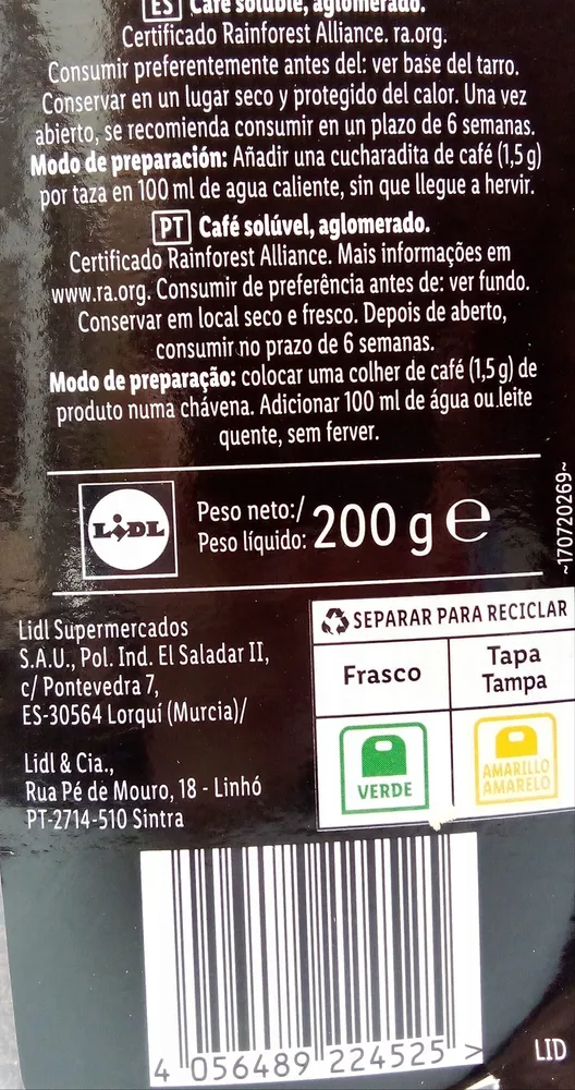 Café soluble, aglomerado