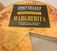 Stone backed pizza margherita