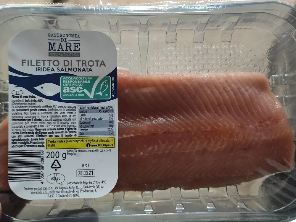 Filetto di trota iridea