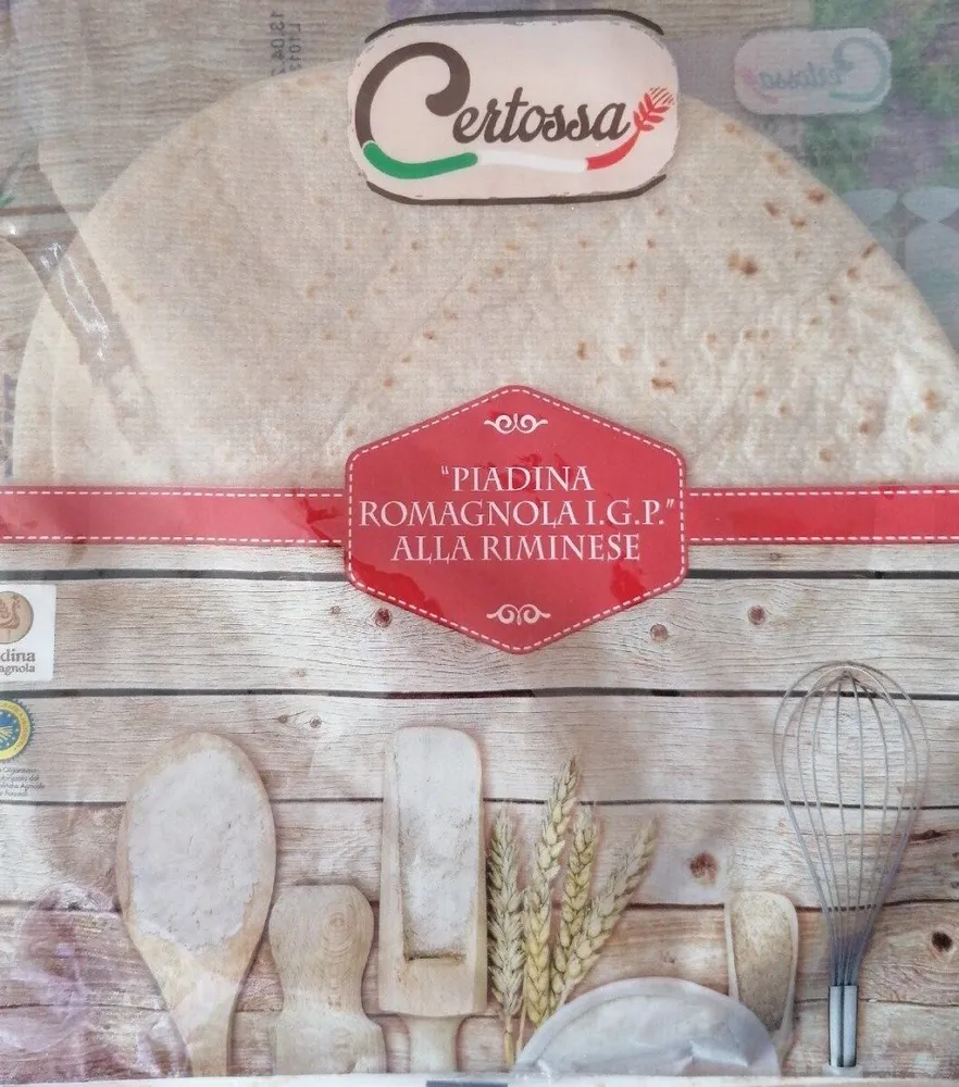 Piadina romagnola I. G. P alla riminese