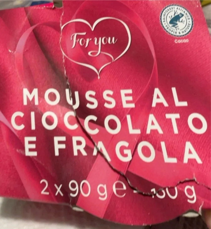 Mousse al cioccolato e fragola