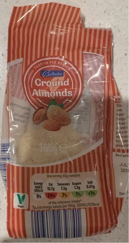 Vegan PASSION OR BAK Belbake Ground Almonds 165g'e