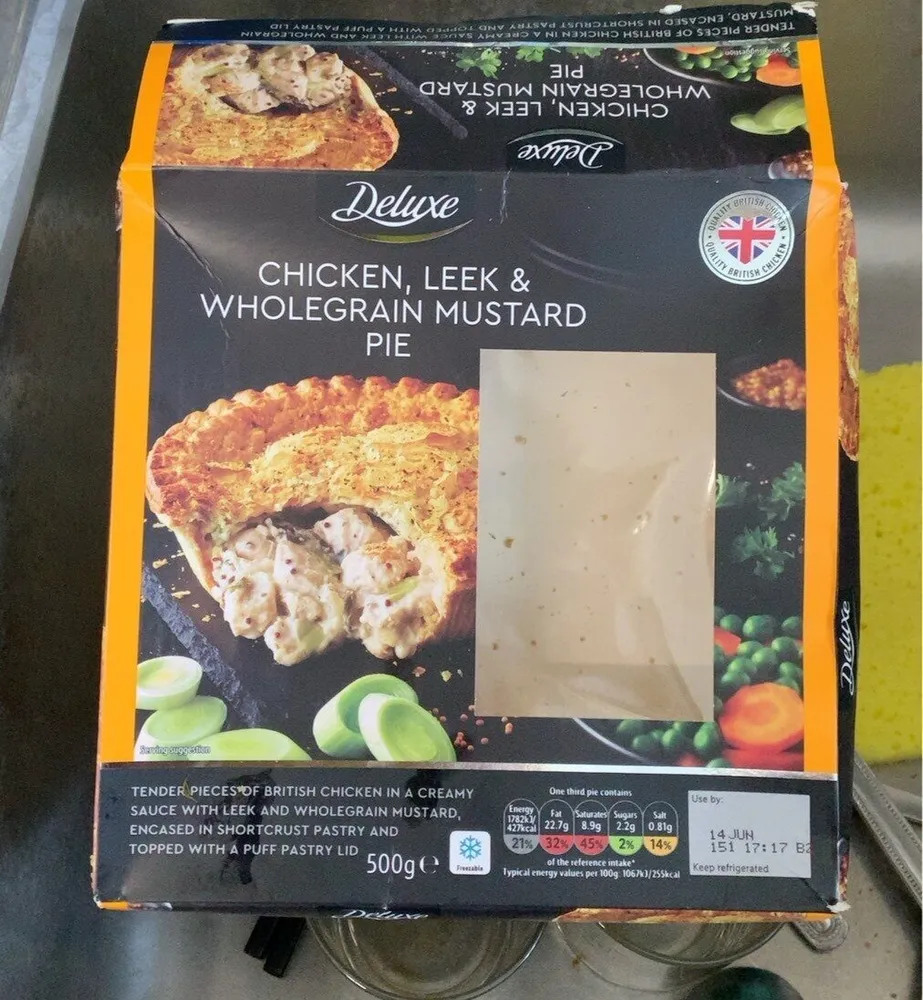 Chicken leak and whole-grain mustard pie