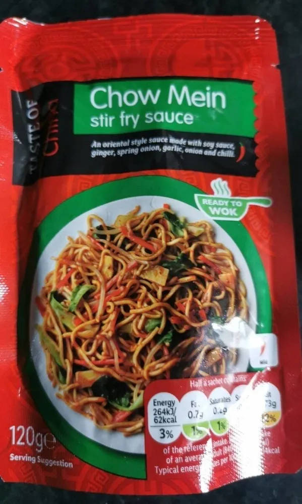 TASTE Of 靠 HOW MEIN STIR FRY SAUCE Tear to open SE
