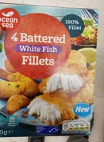 4 battered white fish fillets