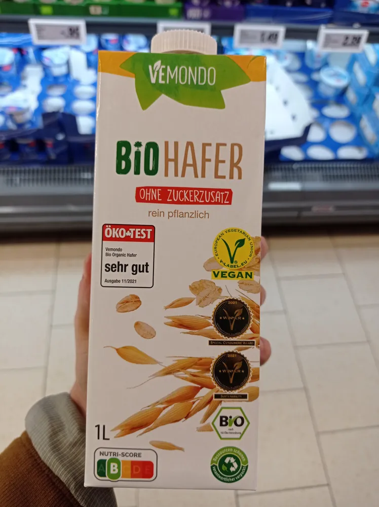 LIDL Vemondo Bio Hafer rein pflanzlich, ohne Zuckerzusatz