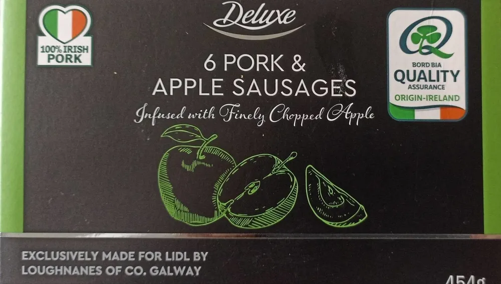 6 pork and apple sausages