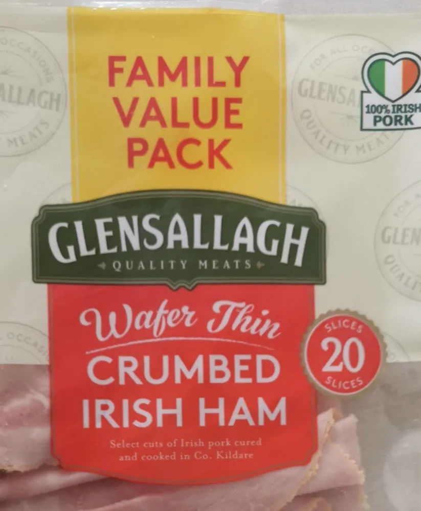 Water thin crumbled Irish ham