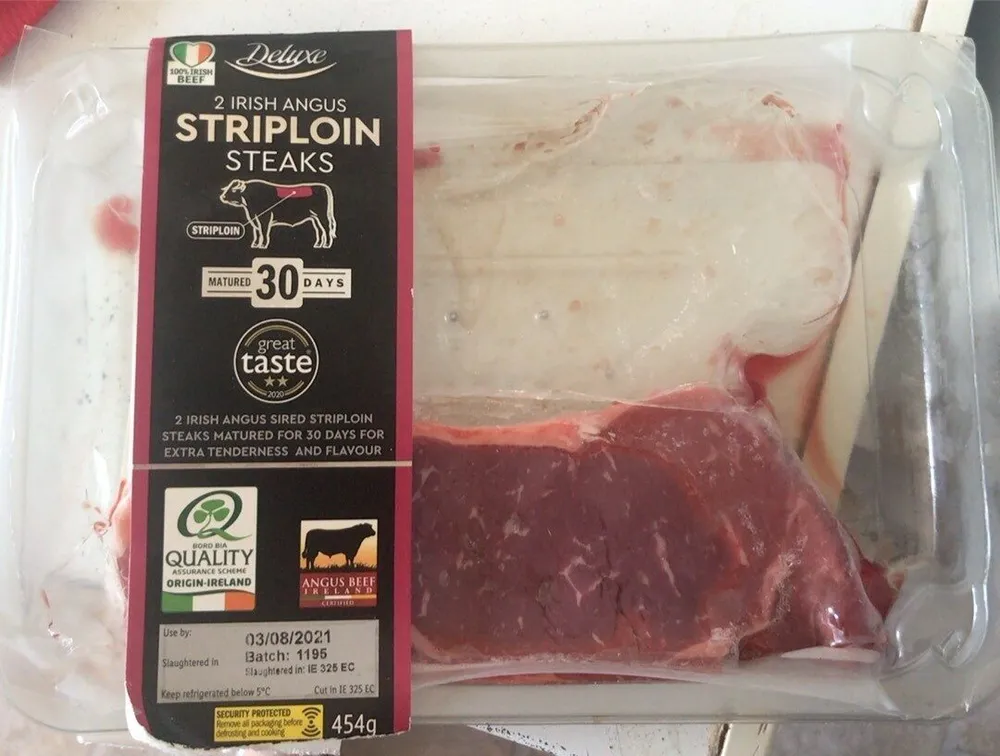 2 Irish Angus Striploin Steaks