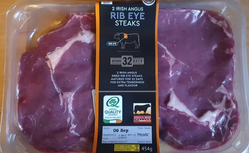 2 Irish Angus Rib Eye Steaks