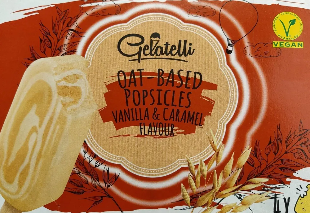 Oat-based popsicles vanille et caramel