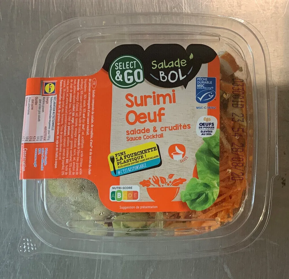 Salade crudites surimi