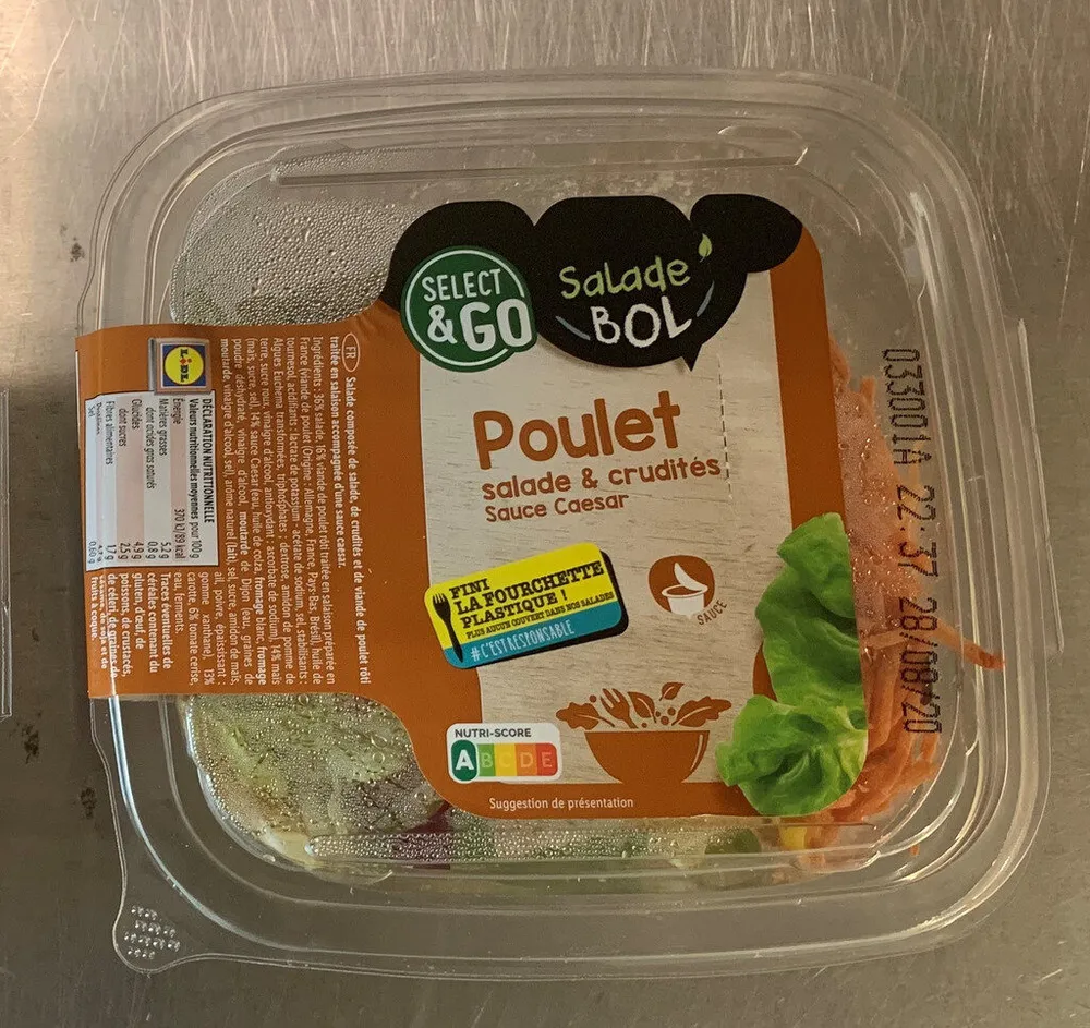 Salade crudites poulet