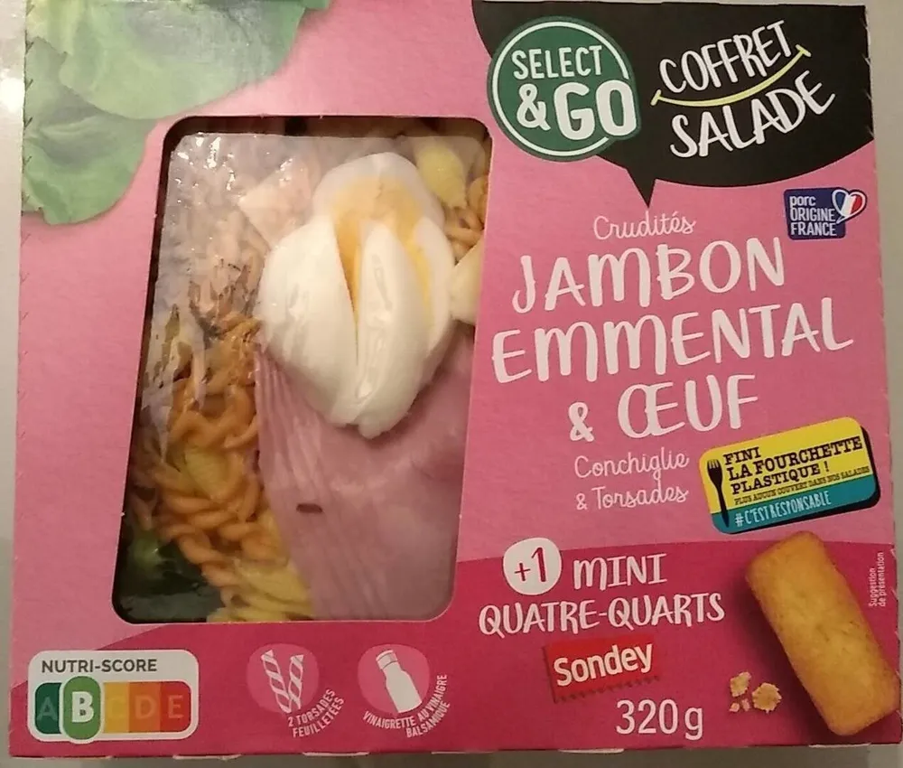Crudités Jambon emmental & oeuf Conchiglie & Torsades