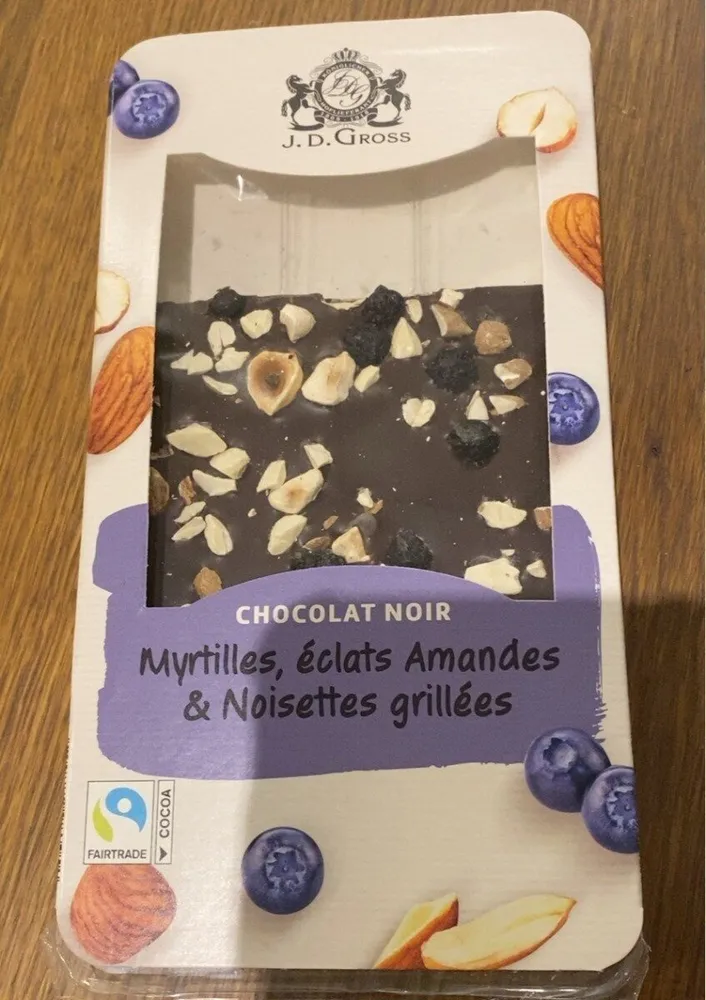 Tablette chocolat noir Myrtille