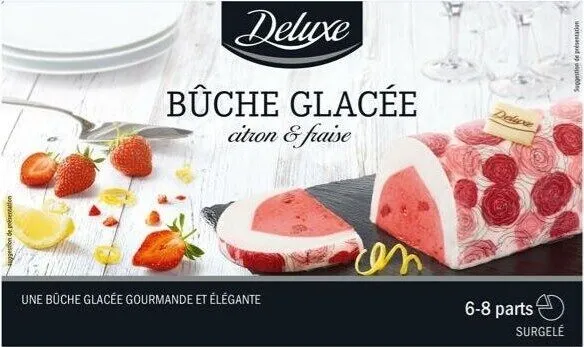 Bûche glacée citron et fraise