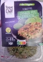 Galettes pois fromage épinards