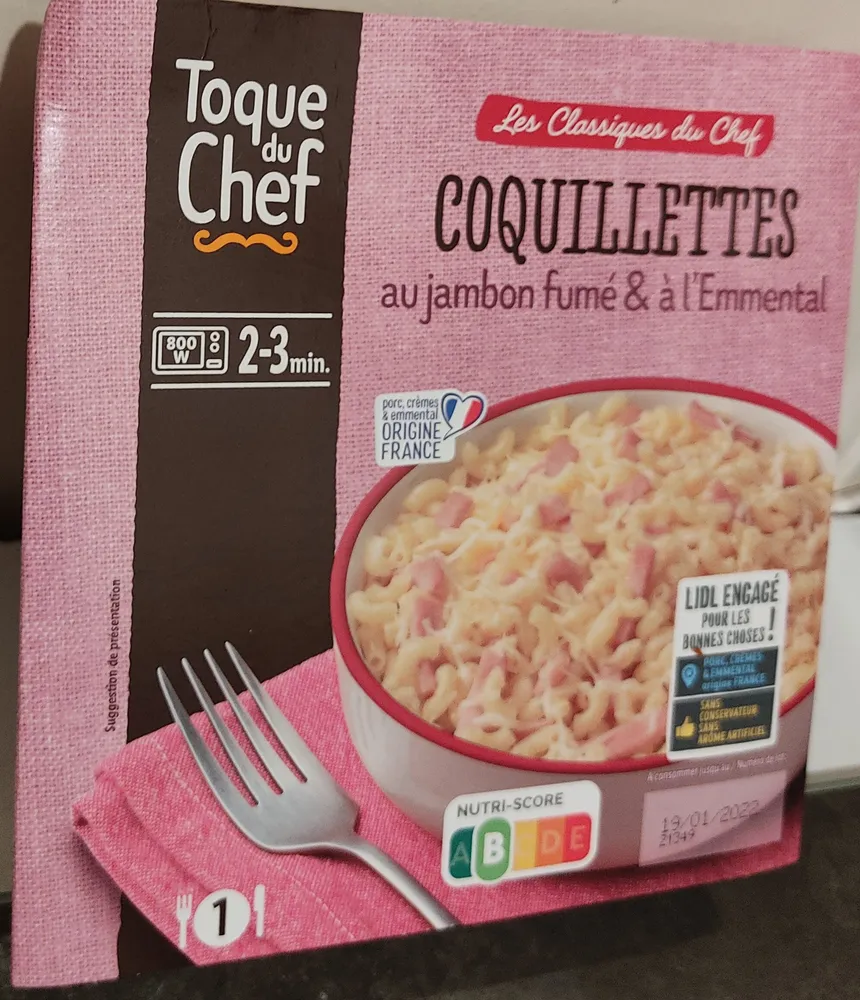 Coquillettes au jambon fumé et à l'emmental