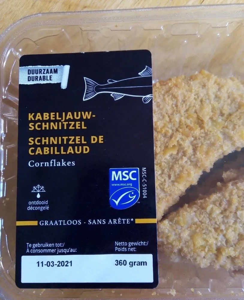 Cod fish schnitzel