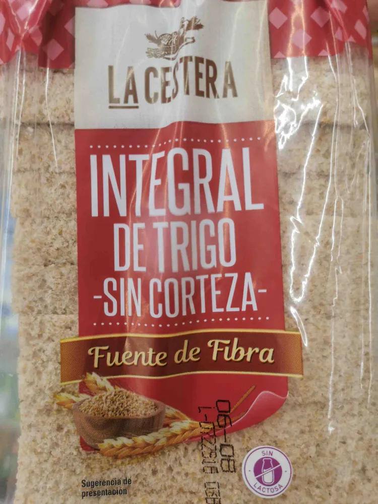 Pan integral de trigo sin corteza
