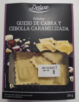 Raviolini queso de cabra y cebolla caramelizada