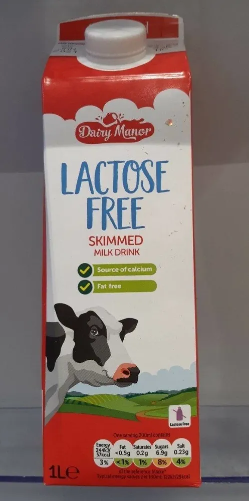 Lactose free skimmed milk drink