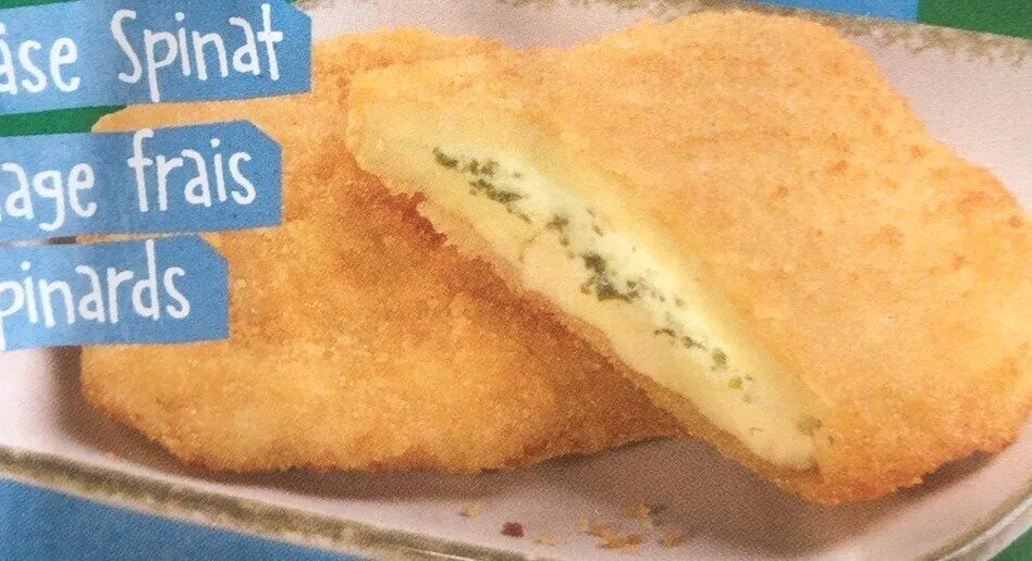 Schnitzel mit Frischkäse Spinat