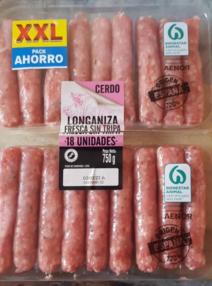 Longaniza fresca sin tripa
