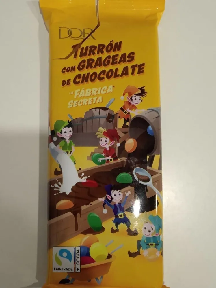 Turron con grageas de chocolate