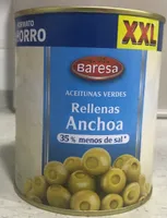 Aceitunas verdes rellenas de anchoa 35% menos de sal