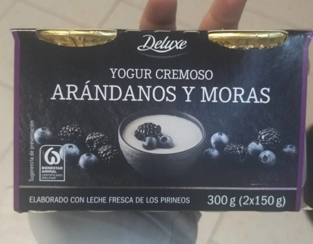 Yogur cremoso arándanos y mora