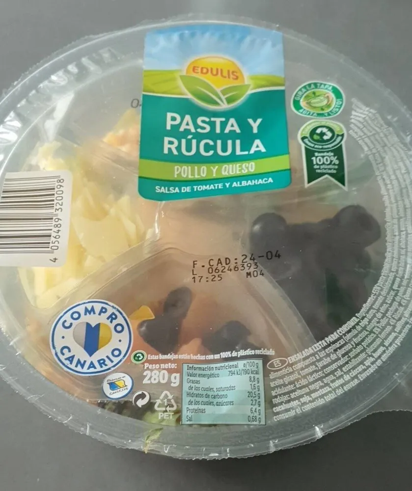 Pasta y rúcula