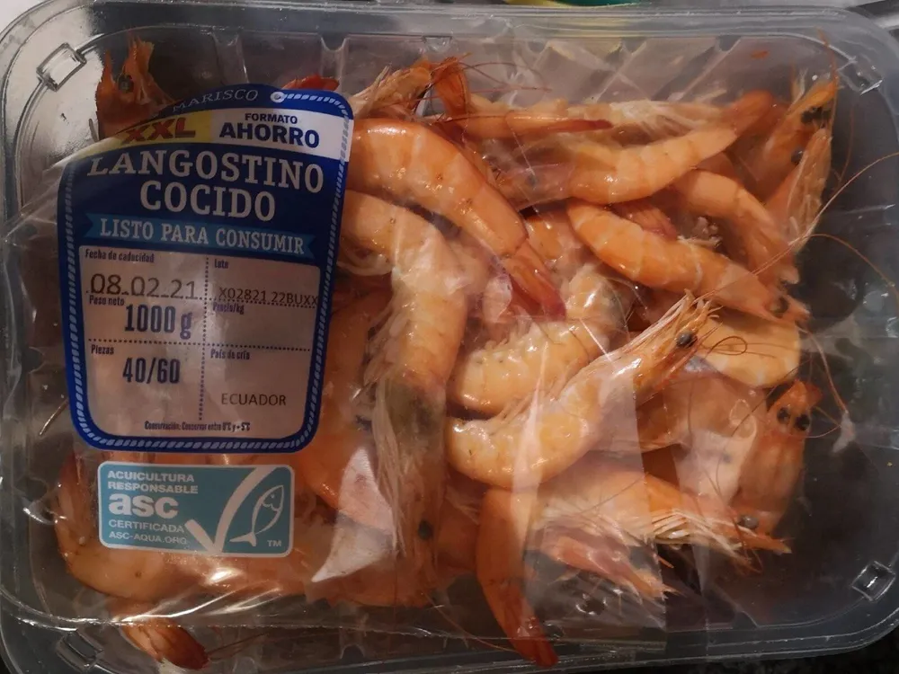 Langostino cocido