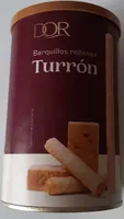 Barquillos rellenos de turrón