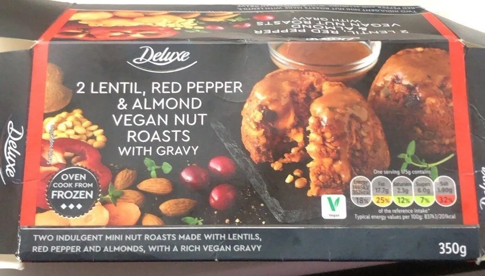 2 lentil red pepper and almond vegan nut roast