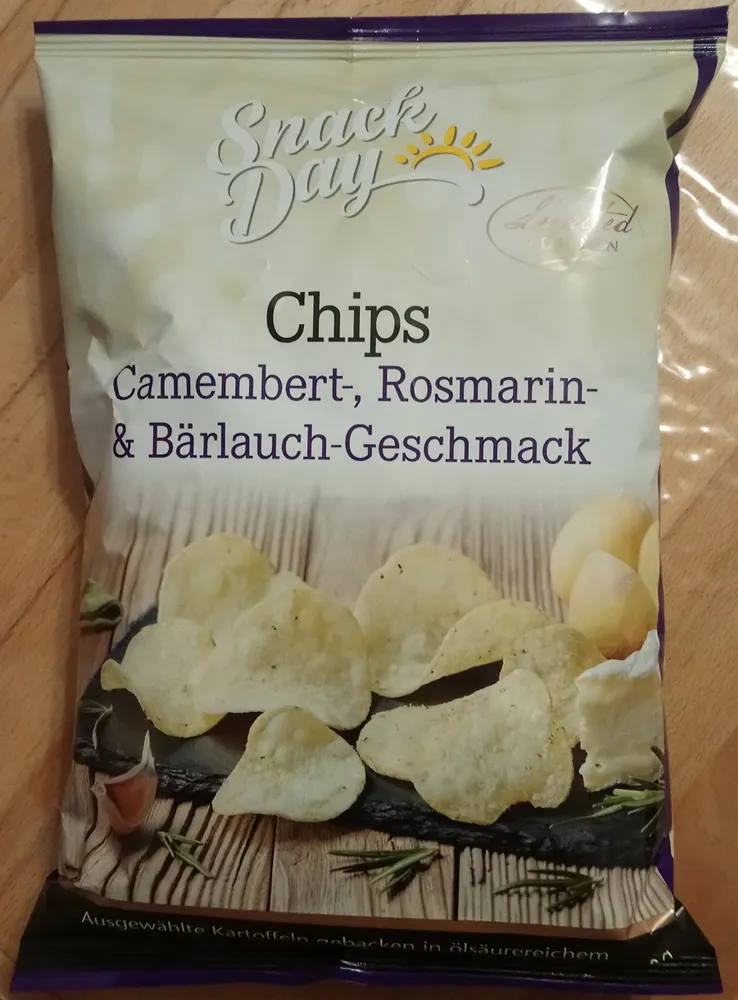 Chips Camembert-, Rosmarin- und Bärlauch-Geschmack