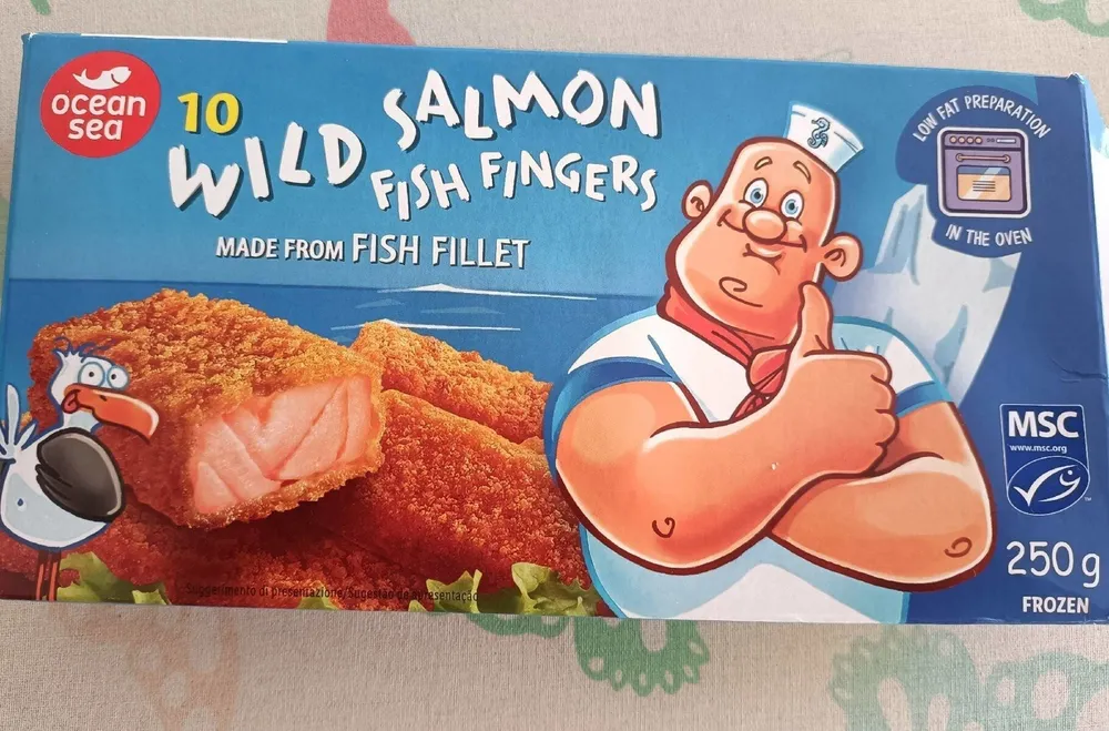Wild salmone fish fingers