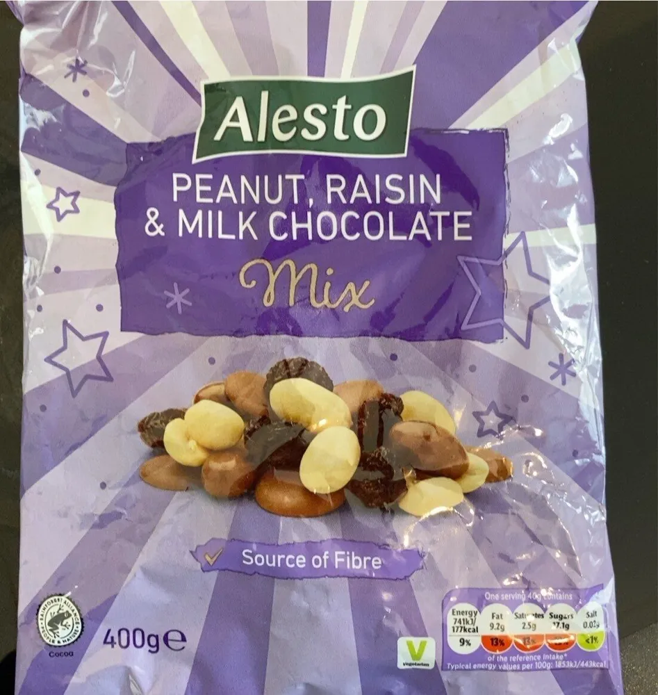 Peanut raisin & milk chocolate