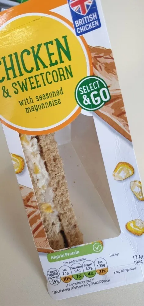 Lidl chicken and sweetcorn sandwich