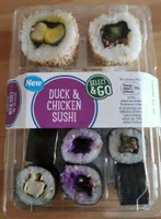 Duck and chicken sushi