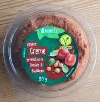 Vegane Creme getrocknete Tomate und Basilikum