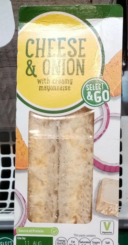 Cheese and onion sandwich