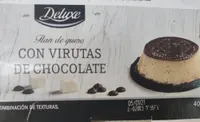 Flan de queso con virutas de chocolate