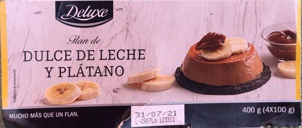 Flan de dulce de leche y platano